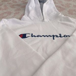 WHITE CHAMPION HOODIE